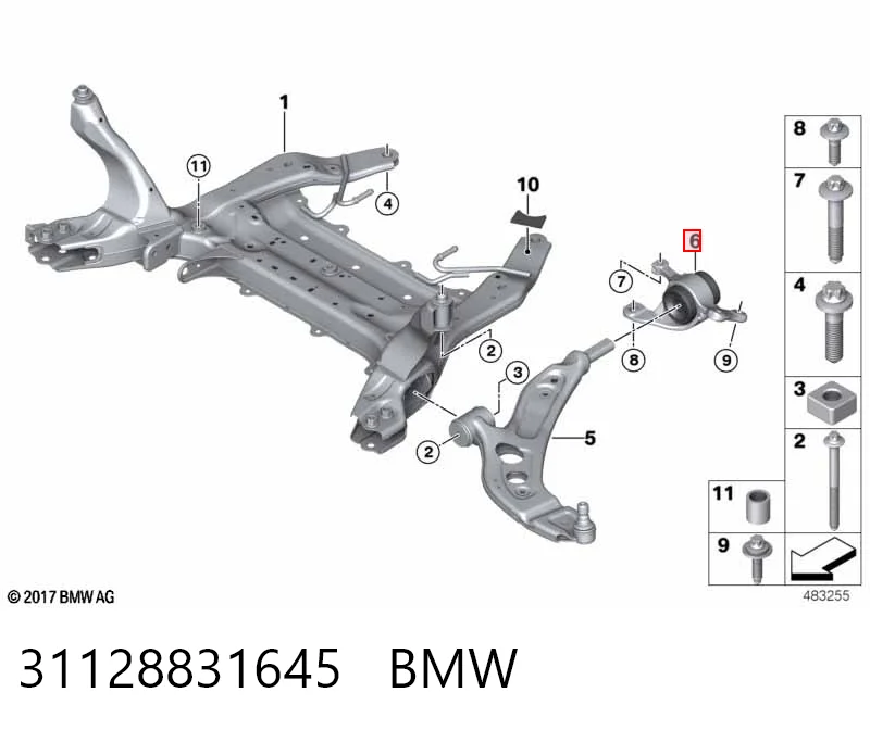 31128831645 BMW Silentblock de brazo de suspensión delantero inferior