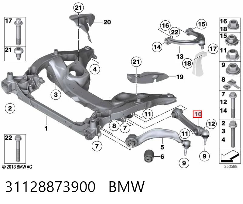 31128873900 BMW Brazo inferior derecho de la suspensión delantera
