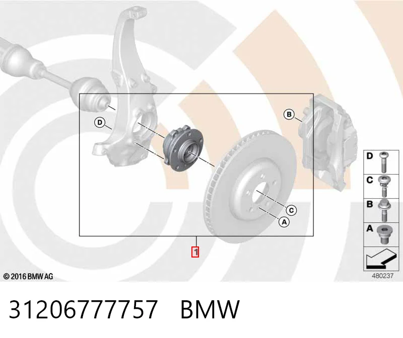 31206777757 BMW Cubo delantero