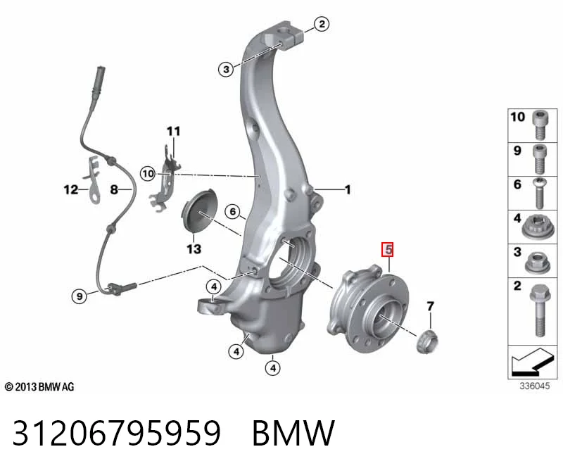 31206795959 BMW Cubo delantero