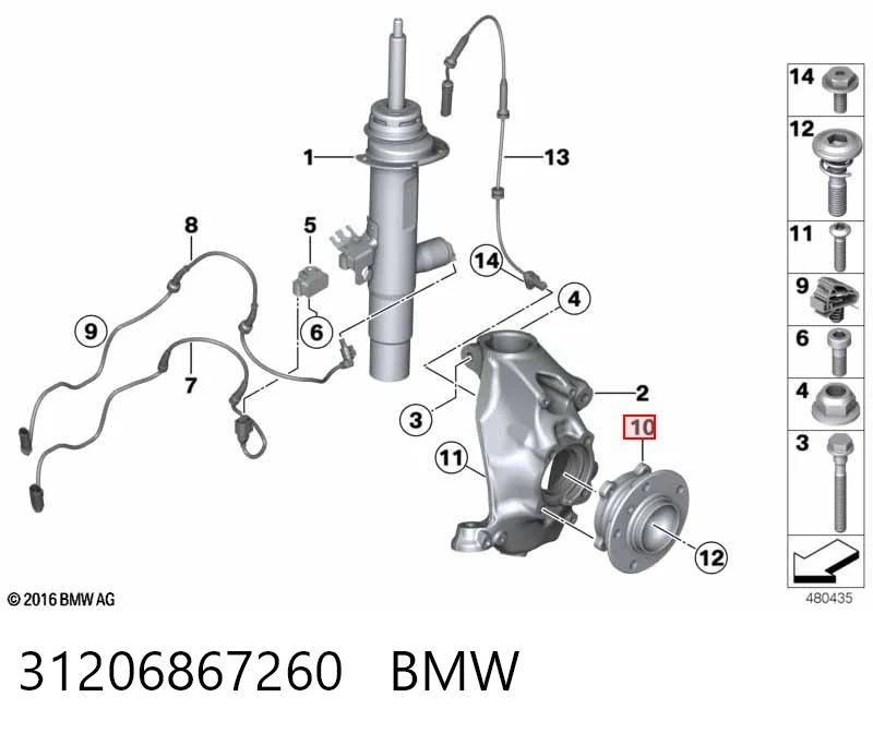 31206867260 BMW Cubo delantero