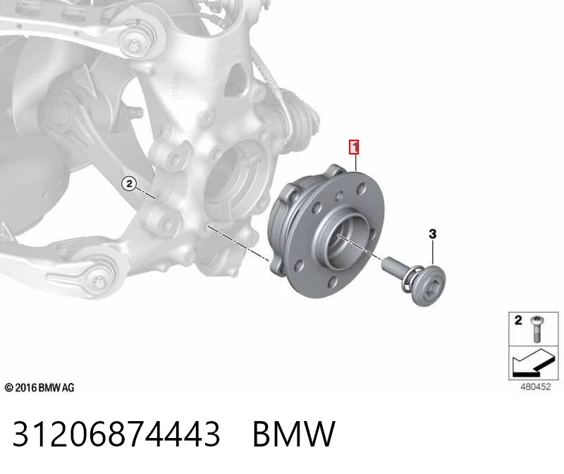 31206874443 BMW Cubo delantero