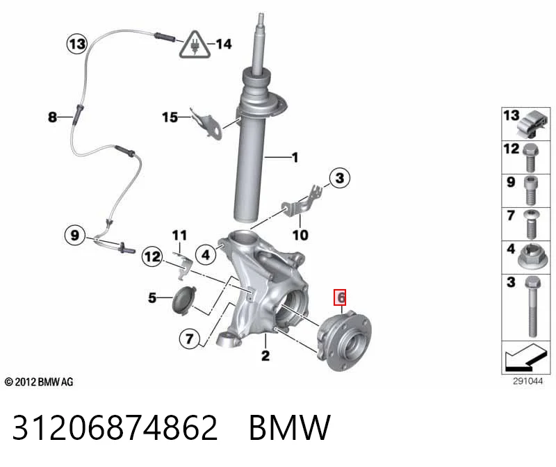 Cubo de rueda delantero BMW 31206874862