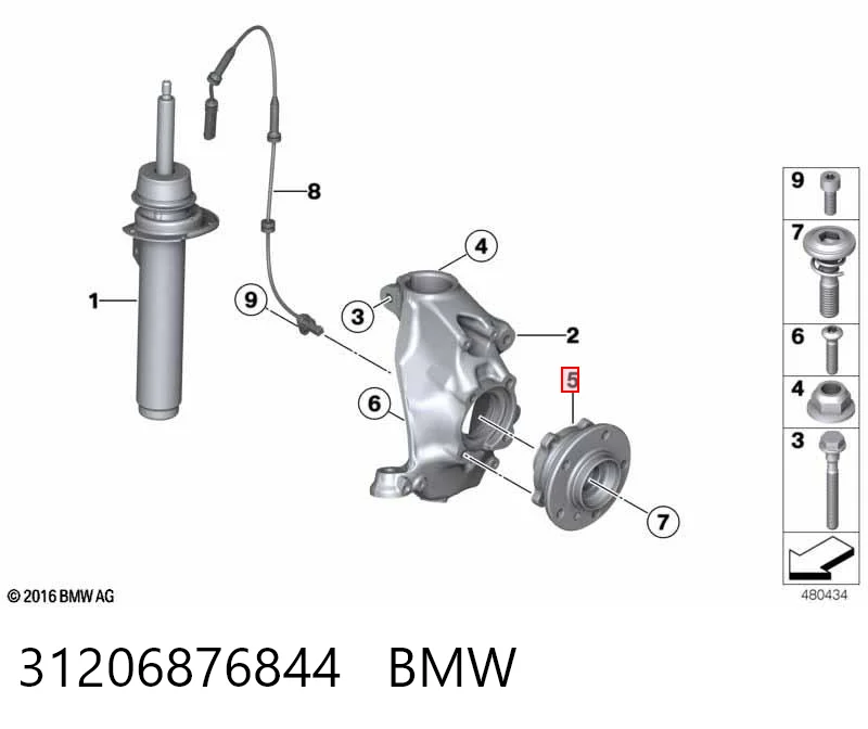 31206876844 BMW Cubo delantero