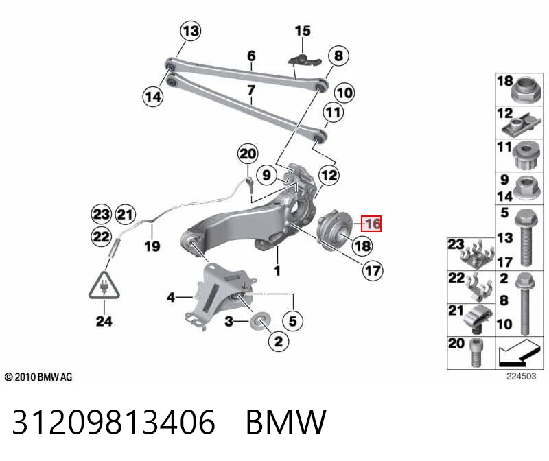 31209813406 BMW Cubo delantero