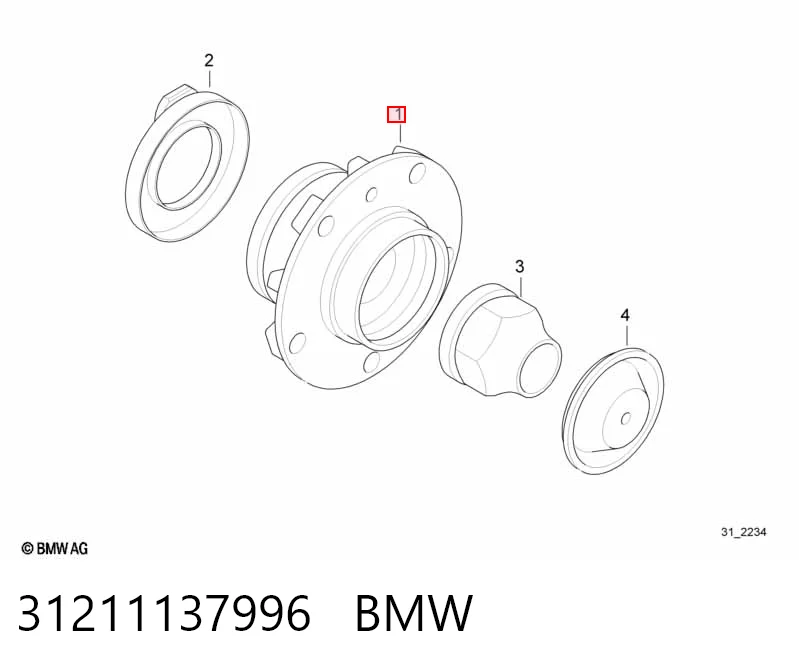Buje de rueda para BMW 7  (E38)