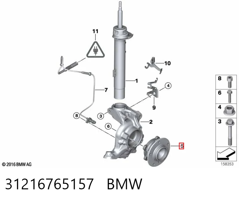 31216765157 BMW Cubo delantero
