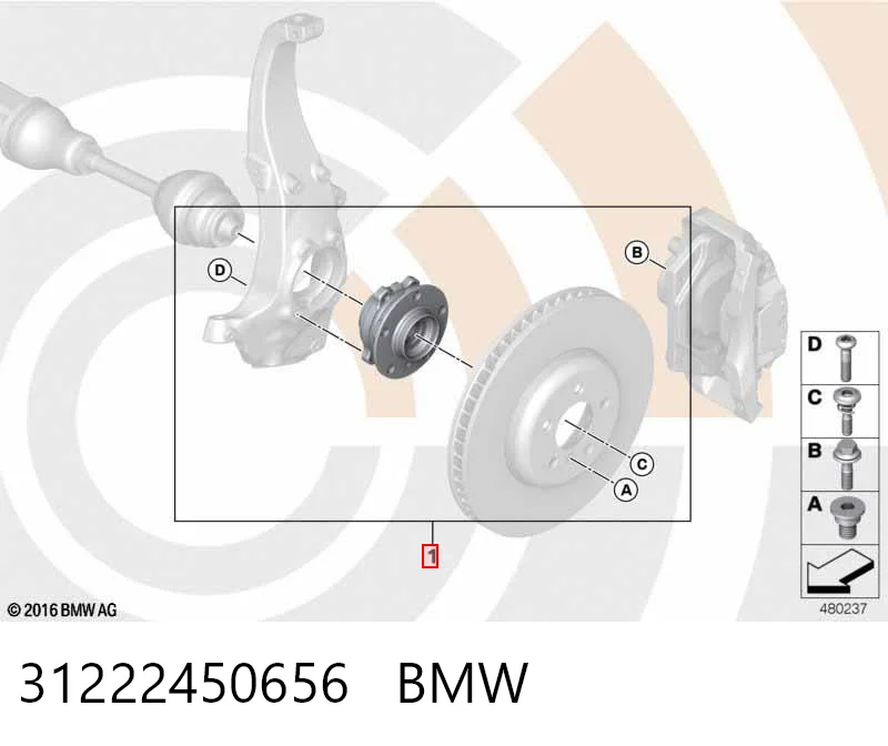31222450656 BMW Cubo delantero