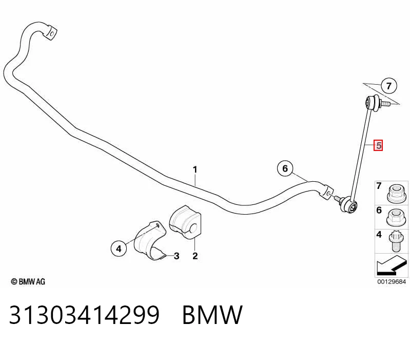 31303414299 BMW Bieleta estabilizadora delantera izquierda