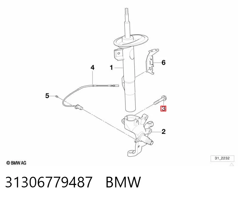 31306779487 BMW Perno de fijación del brazo inferior delantero