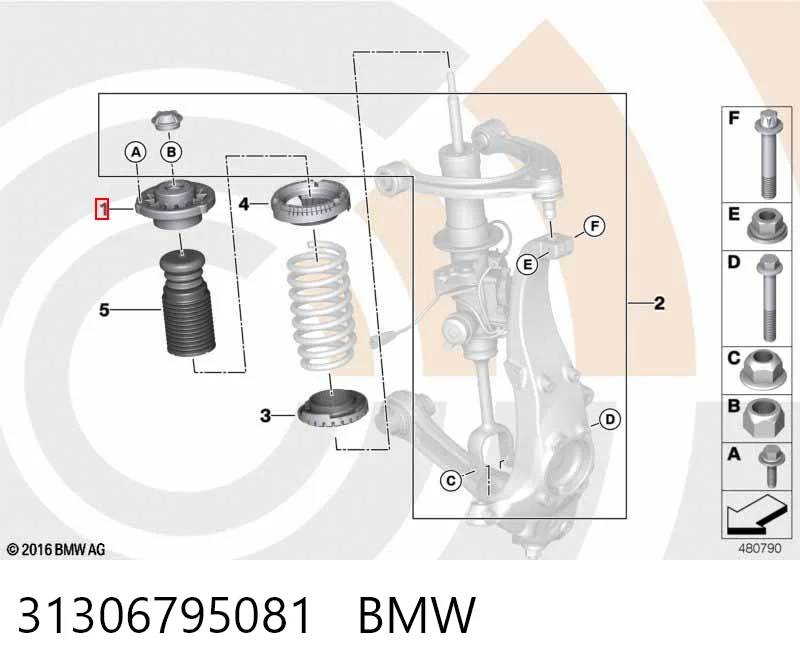 31306795081 BMW Soporte del amortiguador delantero