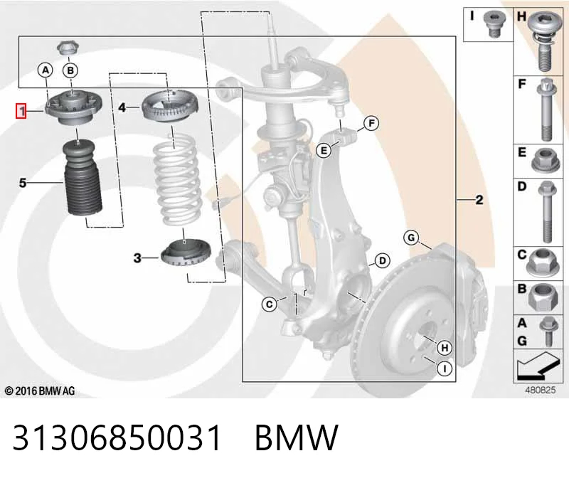 31306850031 BMW Soporte del amortiguador delantero