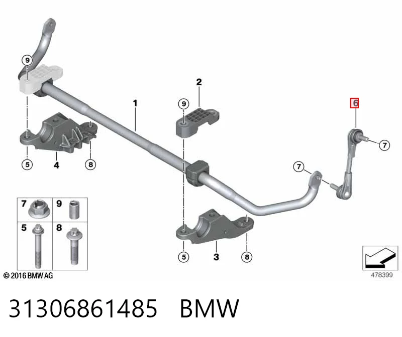 31306861485 BMW Bieleta estabilizadora delantera