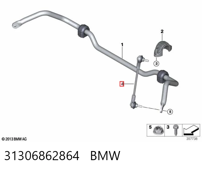 31306862864 BMW Bieleta estabilizadora delantera