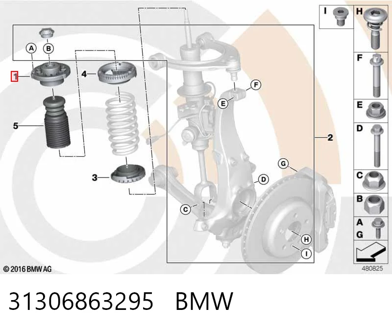 31306863295 BMW Soporte del amortiguador delantero
