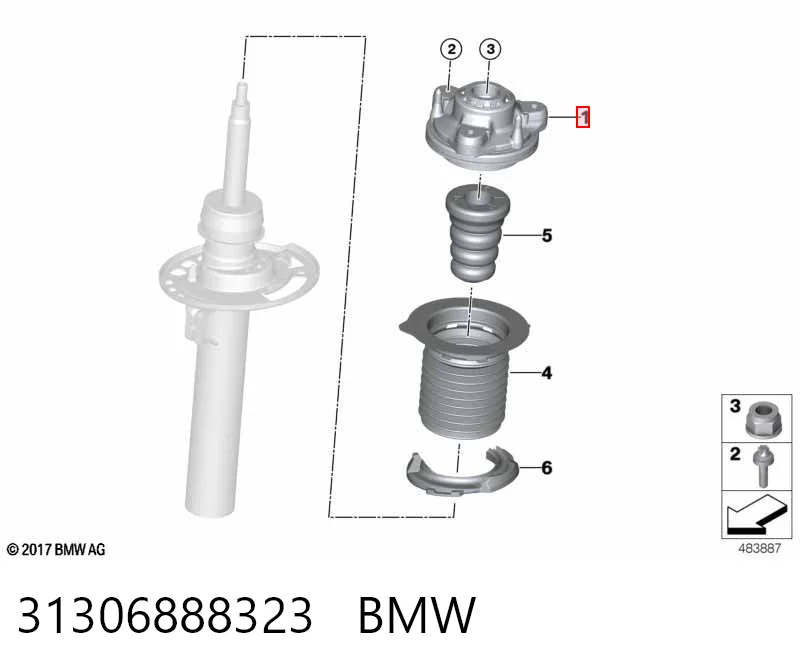 31306888323 BMW Soporte del amortiguador delantero