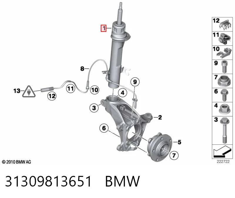 31309813651 BMW Amortiguador frontal izquierdo