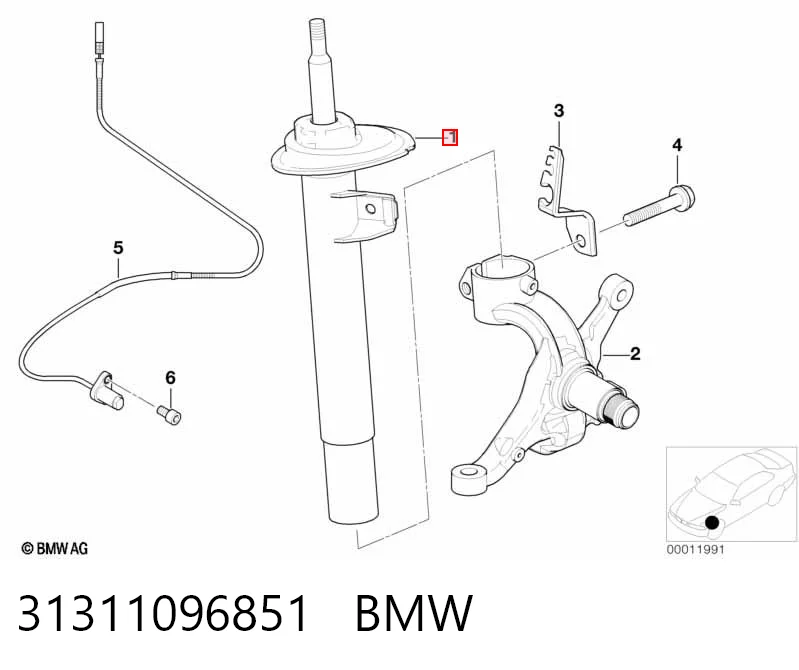 31311096851 BMW Amortiguador frontal izquierdo