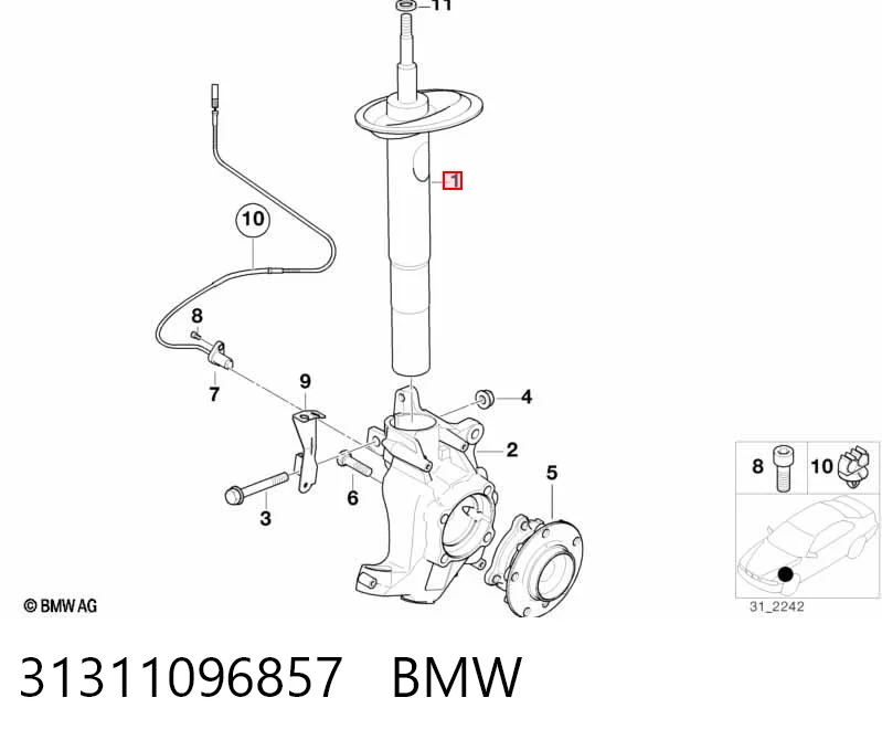31311096857 BMW Amortiguador frontal