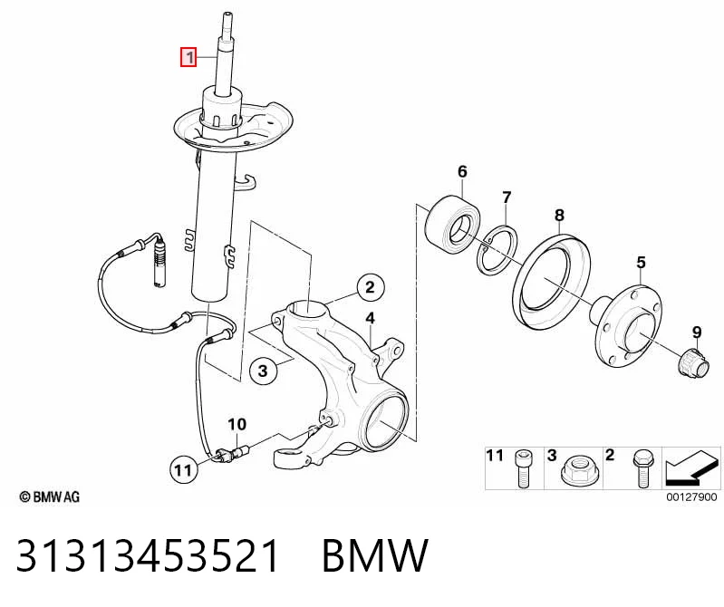 31313453521 BMW Amortiguador frontal izquierdo