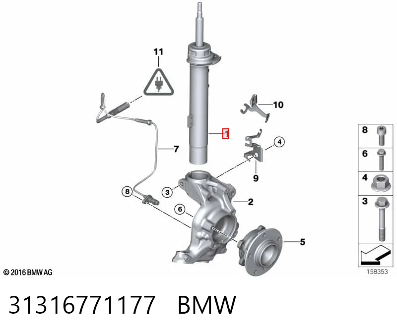 31316771177 BMW Amortiguador frontal izquierdo