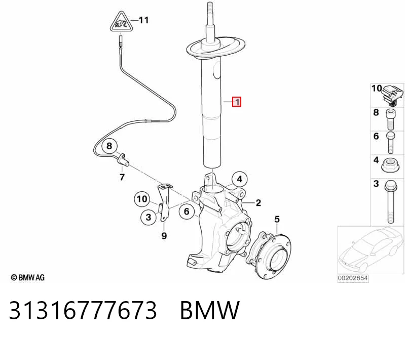 31316777673 BMW Amortiguador frontal izquierdo