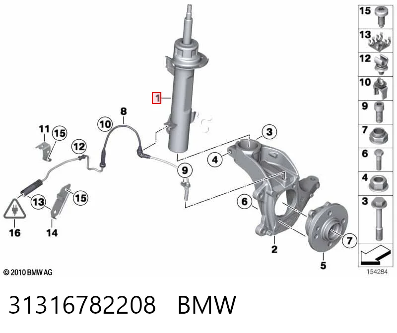 31316782208 BMW amortiguador frontal derecho