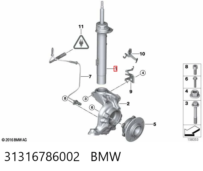 31316786002 BMW Amortiguador eje delantero derecha