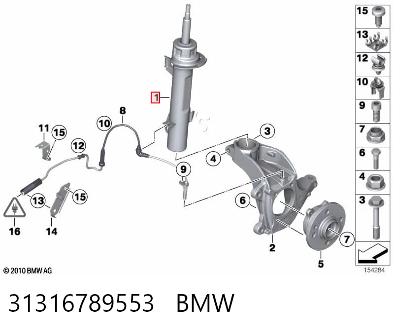 31316789553 BMW Amortiguador frontal izquierdo