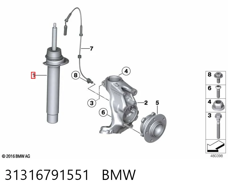 31316791551 BMW Amortiguador frontal