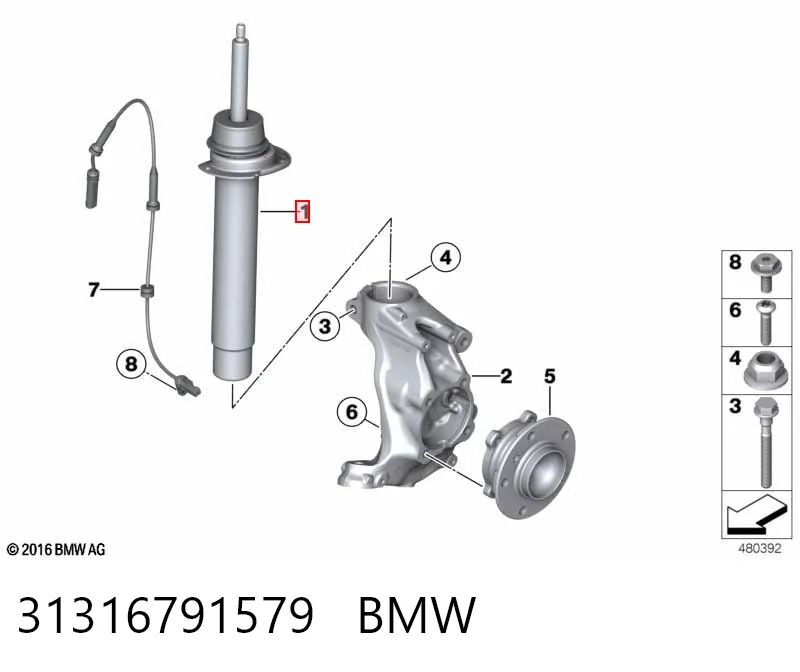 31316791579 BMW Amortiguador frontal