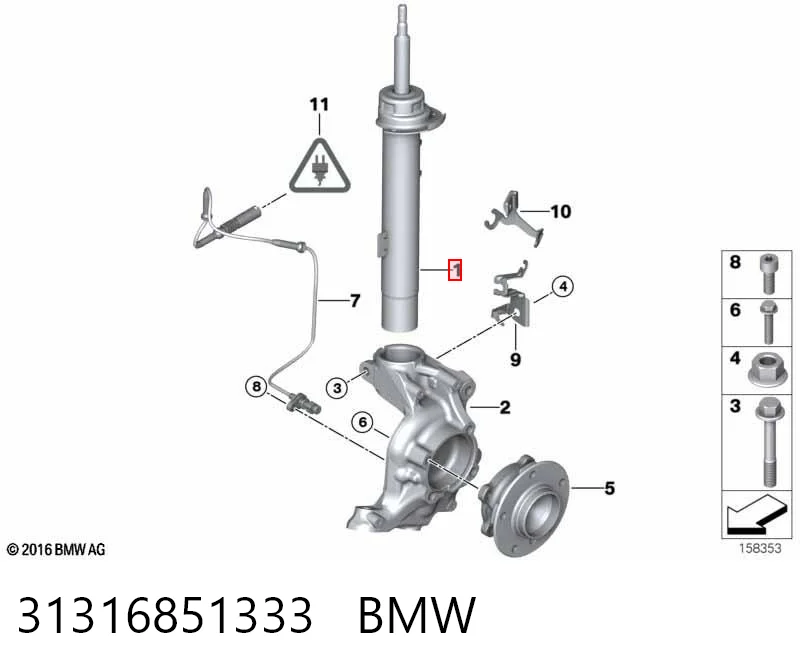 31316851333 BMW Amortiguador frontal izquierdo