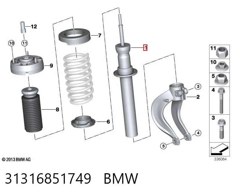 31316851749 BMW Amortiguador frontal