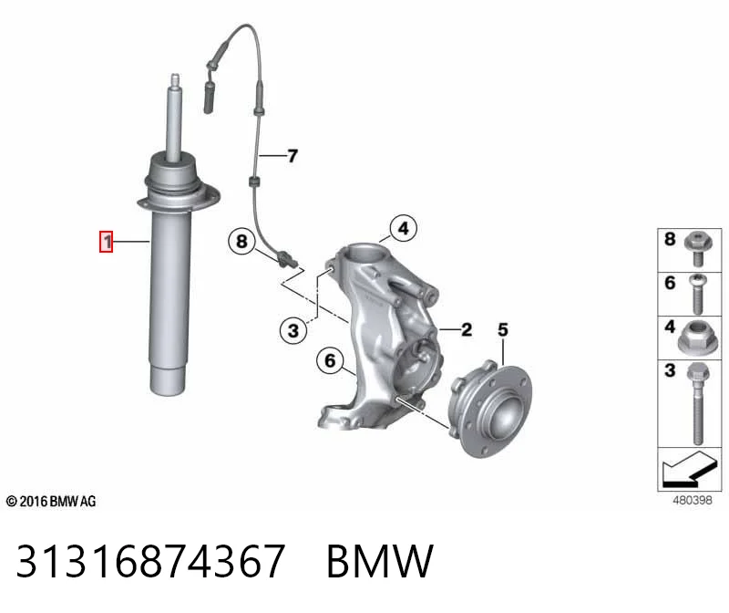 31316874367 BMW Amortiguador frontal