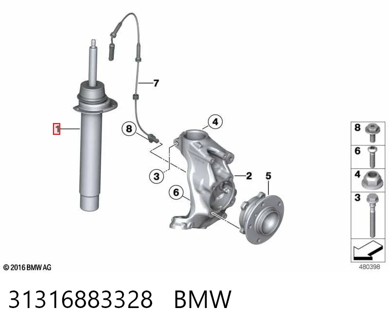 31316883328 BMW Amortiguador frontal