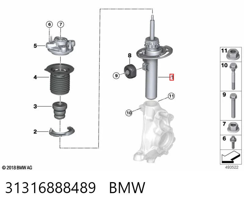 Amortiguador eje delantero izquierda Sachs 350513