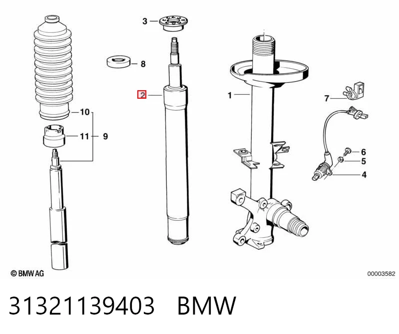 Amortiguador frontal BMW 7  (1986-1994)