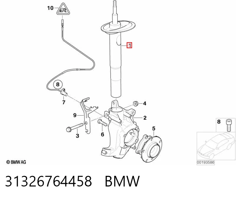 31326764458 BMW Amortiguador eje delantero derecha