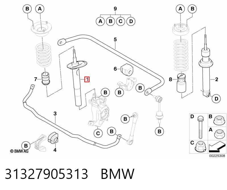 31327905313 BMW Amortiguador frontal izquierdo
