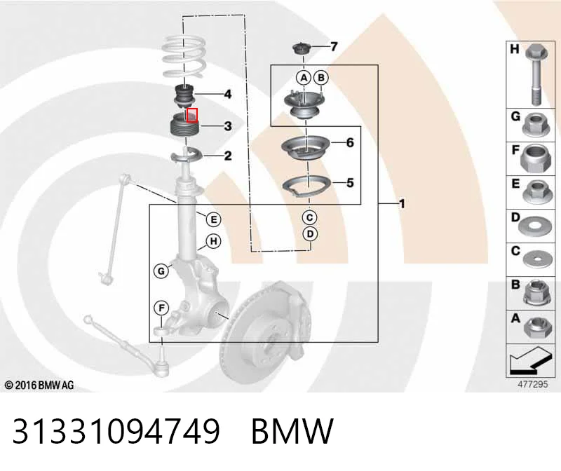 31331094749 BMW Fuelle, amortiguador delantero