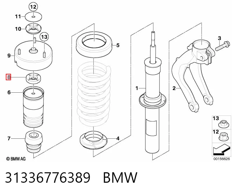 31336776389 BMW Soporte del amortiguador delantero