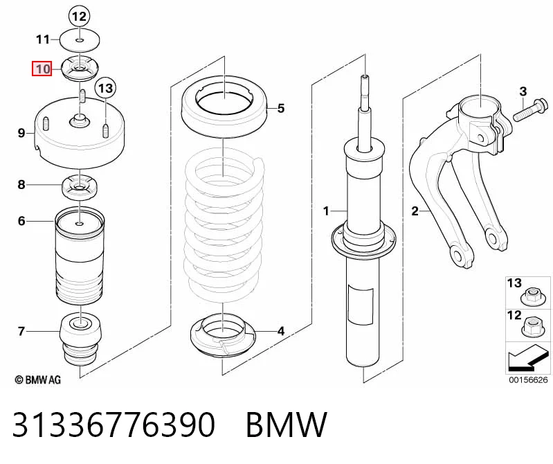 31336776390 BMW Rodamiento, copela amortiguador delantero