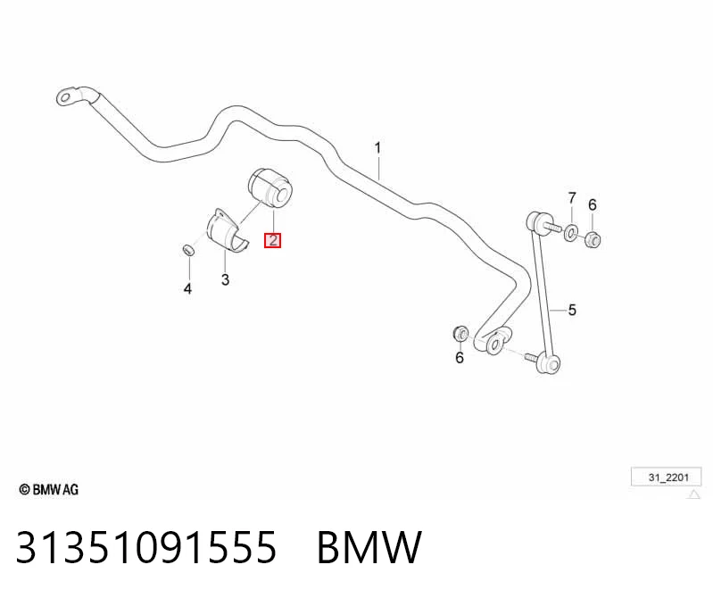 31351091555 BMW Buje de barra estabilizadora delantera