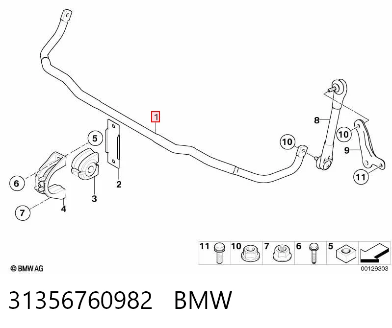 31356760982 BMW Estabilizador delantero