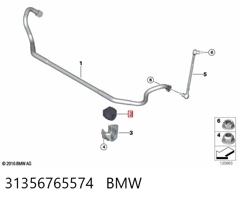 31356765574 BMW Buje de barra estabilizadora delantera