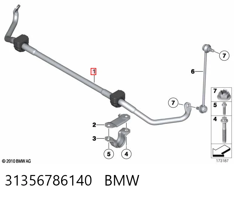 31356786140 BMW Estabilizador delantero
