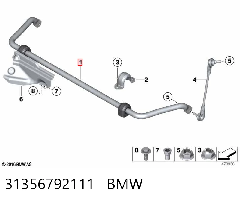 31356792111 BMW Estabilizador delantero