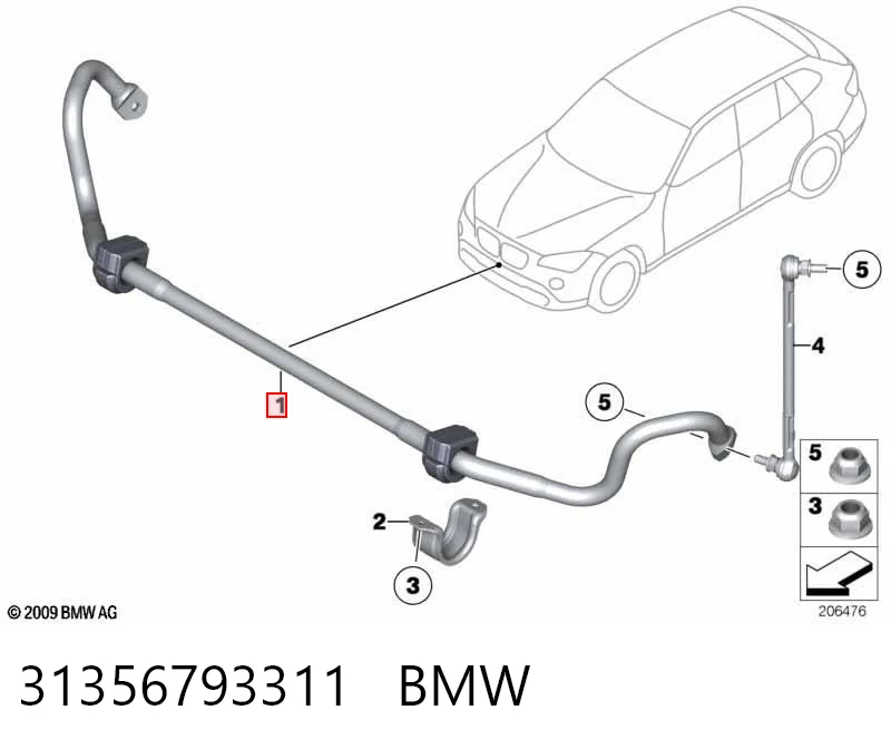 31356793311 BMW Estabilizador delantero