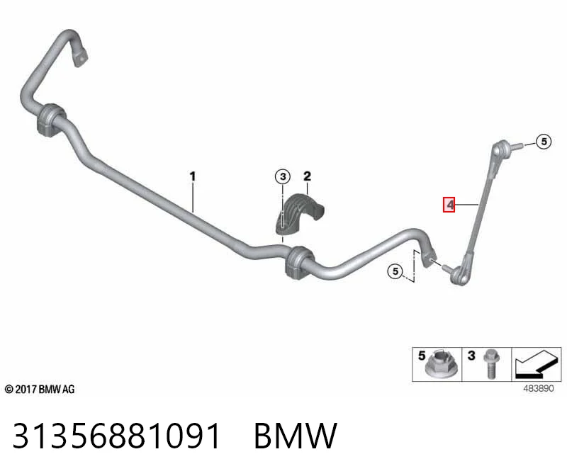 31356881091 BMW Bieleta estabilizadora delantera izquierda
