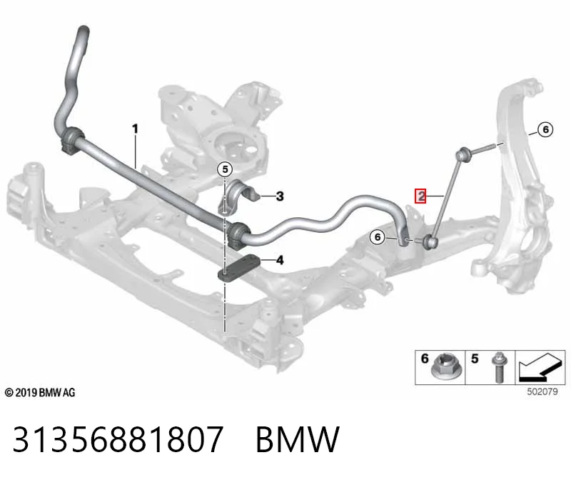 31356881807 BMW Bieleta estabilizadora delantera izquierda